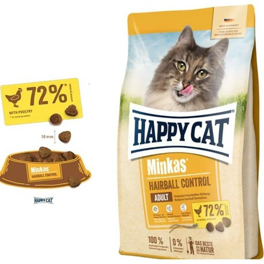 غذا خشک گربه هپی کت مدل Hairball Control وزن1 کیلوگرم فله ای